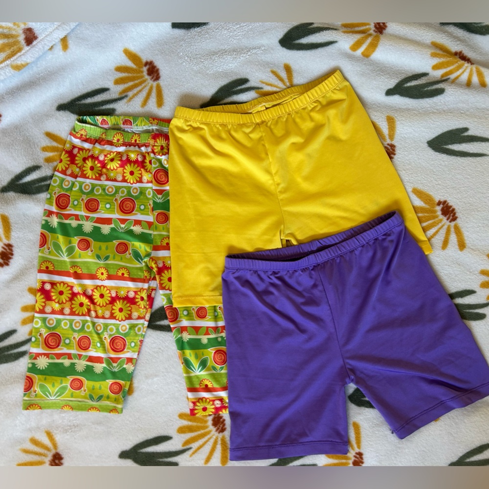 🆓Free w purchase🌼🌷💜 Kids Colourful Spandex Shorts Set ~ 3 pairs🌼 Bike Short